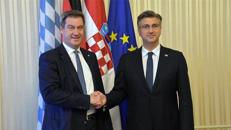Plenković i Söder o političkoj i gospodarskoj suradnji Hrvatske i Bavarske te europskoj migrantskoj politici